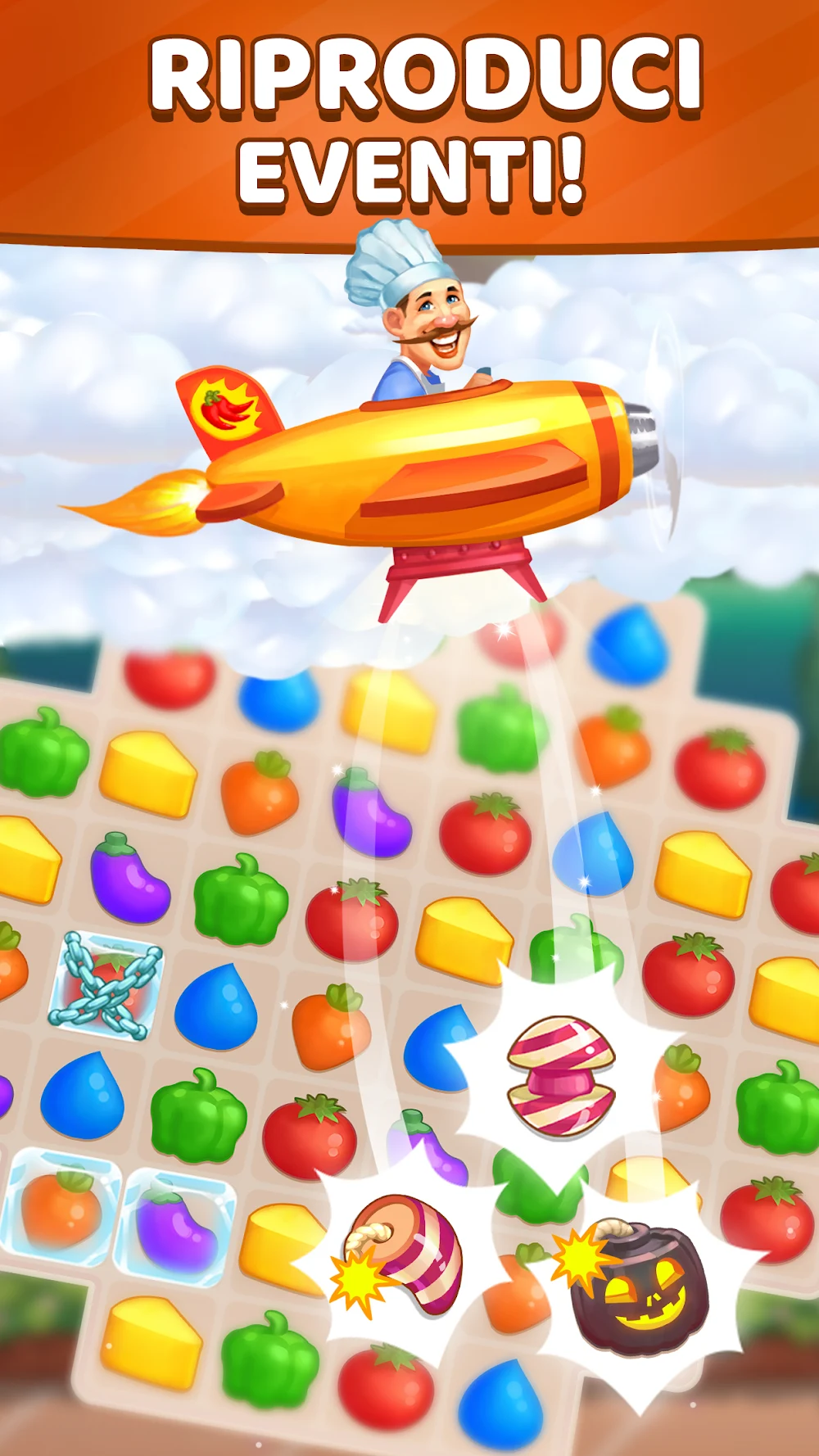 Matching 3 Avventura — evento con lo chef